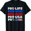 Vintage Pro TRUMP Pro Life Pro Gun Pro Maga Trump 2022 US FLAG T-Shirt