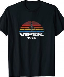 F-16 Viper Fighter Jet Distressed Sunset T-Shirt