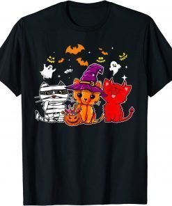 Cat Happy halloween, Cute Mummy Witch Demon Gift T-Shirt