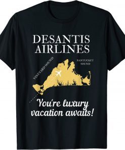 DeSantis Airlines Funny Cool 80s 1980s Funny Political Meme T-Shirt