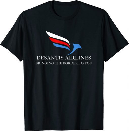 DeSantis Airlines Funny Political Meme Ron DeSantis USA Flag T-Shirt