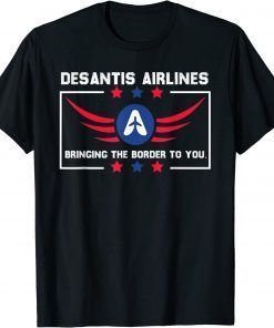 Top DeSantis Airlines Funny Political Meme Ron DeSantis USA Flag T-Shirt
