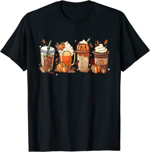 Pumpkin Spice Coffee Latte Fall Autumn Season Hello Fall T-Shirt