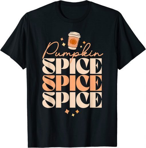 70s Retro Pumpkin Spice Latte PSL Retro Fall Vintage Autumn T-Shirt