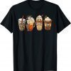 Horror Fall Coffee Pumpkin Spice Latte Iced Autumn Halloween T-Shirt