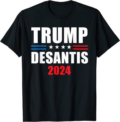 Trump DeSantis 2024 American Flag T-Shirt