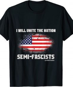 Semi-Fascist Funny Political Humor Biden Quotes Vintage T-Shirt