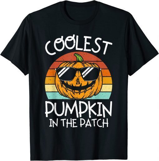 Coolest Pumpkin In The Patch Toddler Boys Halloween Kids T-Shirt