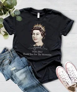 Rip Queen Elizabeth II 1926-2022 Thank You For The Memories Tee Shirt