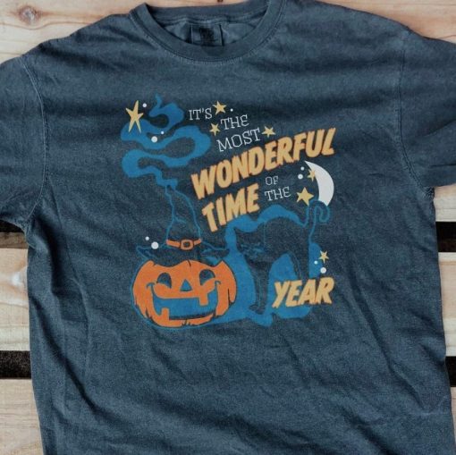 It's the Most Wonderful Time of the Year, Black Cat Pumpkin Halloween Shirt