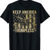 Keep America Trumpless Funny Saying Vintage American Flag Tee Shirt