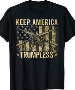 Keep America Trumpless Funny Saying Vintage American Flag Tee Shirt