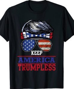 American Flag Sunglasses KEEP AMERICA TRUMPLESS T-Shirt