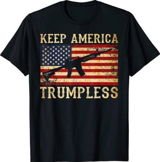 Keep America Trumpless Funny Saying American Flag 2023 T-Shirt
