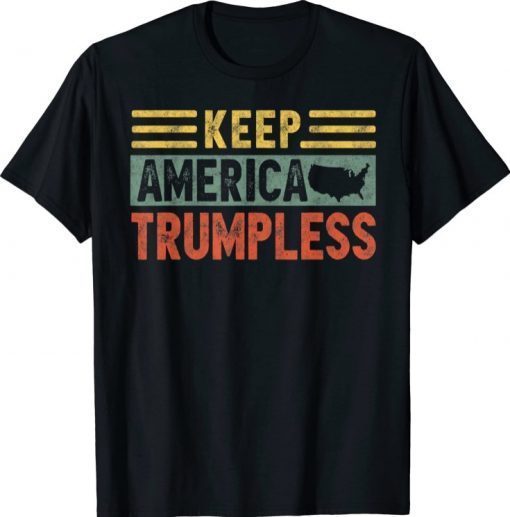 Keep America Trumpless American Eagle Funny Saying Vintage T-Shirt