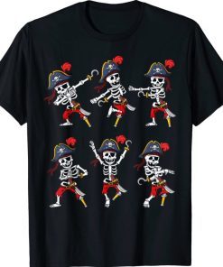 Dancing Pirate Skeletons Dance Challenge Boys Kids Halloween T-Shirt