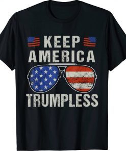 American Flag Sunglasses Keep America Trumpless T-Shirt