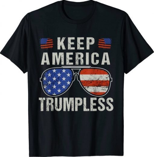 American Flag Sunglasses Keep America Trumpless T-Shirt