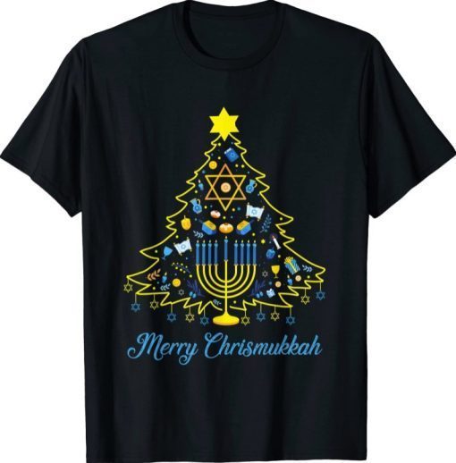 Merry Chrismukkah Christmas Tree Hanukkah Chanukah 2022 T-Shirt