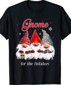 Gnome for the Holidays Three Gnomes Christmas Pajama Gifts T-Shirt