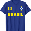 Brazil Soccer Brazilian Football Retro 10 Jersey T-Shirt