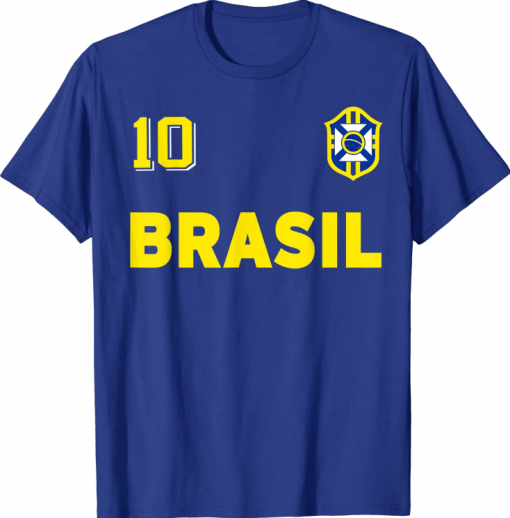 Brazil Soccer Brazilian Football Retro 10 Jersey T-Shirt