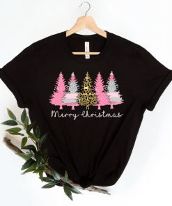 Funny Leopard Christmas ,Merry Christmas ,Pink Christmas 2023 T-Shirt