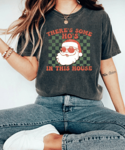 Retro Santa , Funny Santa Christmas, Holiday Graphic, Women's Merry Christmas Shirt
