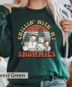 Chillin' With My Snowmies , Christmas Snowman ,Christmas Family Matching ,Merry Christmas Funny Tee Shirt