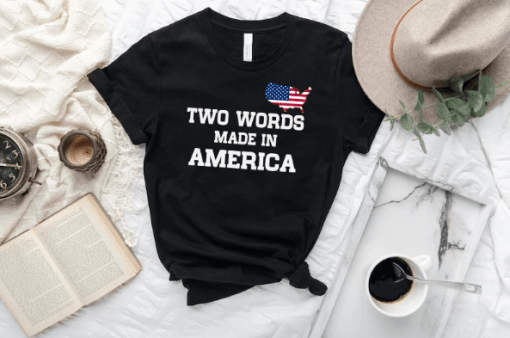 Two Words Made In America, Softstyle Cotton Political Joe Biden Meme T-Shirt