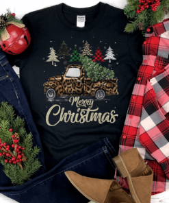 Leopard Print Christmas, Merry Christmas Gifts Shirt