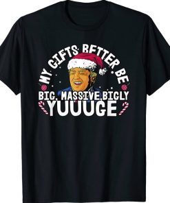Funny Festive Trump Holiday Christmas Design Seeking YUGE Gifts T-Shirt