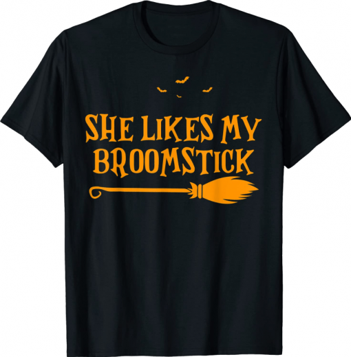 He Likes My Pumpkins She Likes My Broomstick Halloween T-Shirt