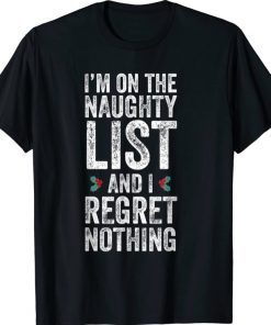 Naughty List Pajamas Men Women Funny Christmas T-Shirt