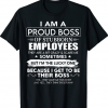 Vintage I Am A Proud Boss Of Stubborn Employees They Are Bit Crazy T-Shirt