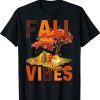 Fall Vibes Retro Pumpkin Spice Autumn Coffee Thanksgiving T-Shirt