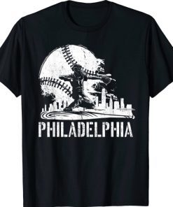 Philadelphia Baseball Philly Downtown Skyline T-Shirt