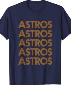 Distressed Astros Name Personalized Vintage Retro T-Shirt