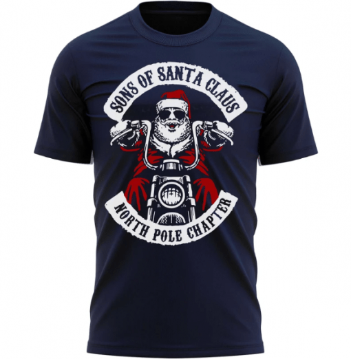 The North Pole Chapter Biker Christmas Santa Xmas 2023 T-Shirt