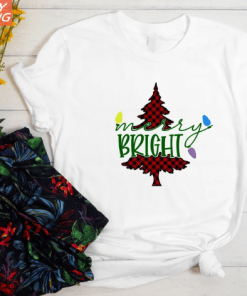Bright Christmas ,Houndstooth Christmas Tree, Pine Tree , Christmas Party T-Shirt