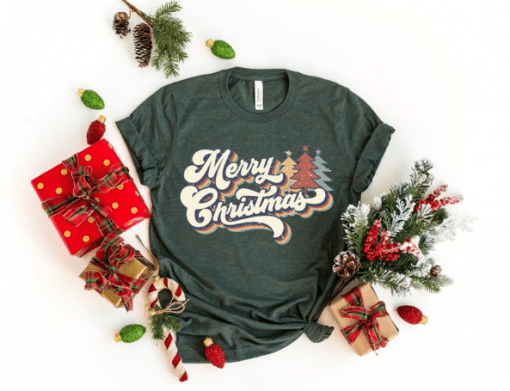 Merry Christmas, Vintage Merry Christmas ,Christmas Family T-Shirt