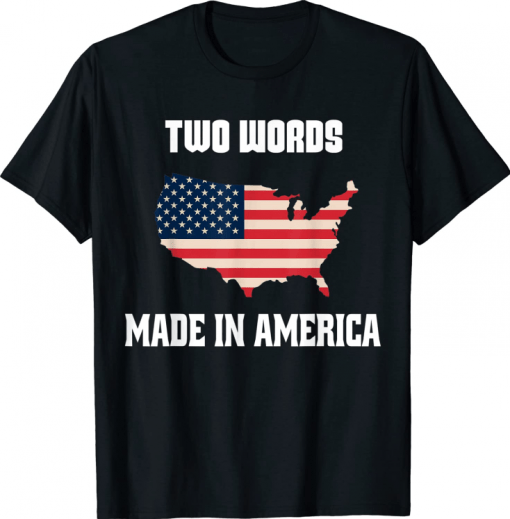 Two Words Made In America Biden Anti Joe US Flag T-Shirt