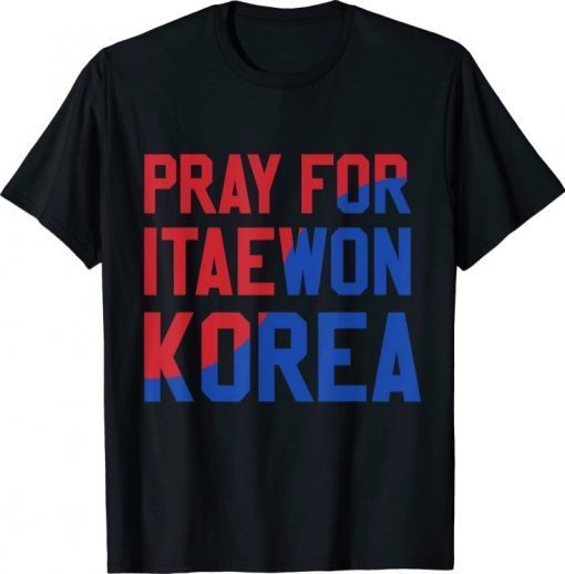 Pray For Korea Itaewon Strong Horror Halloween 2022 Flag Tee Shirt