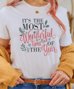 Christmas Most Wonderful Time, Winter Clothing Winter Tee Shirts