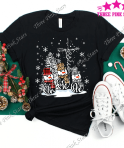 Faith Hope Love Jesus Leopard Snowman Christmas Tee Shirts