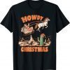 Howdy Christmas Santa Hat Retro Western Funny Family Pajama T-Shirt