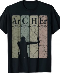 Archer Periodic Table Elements Bow Hunting Archery T-Shirt