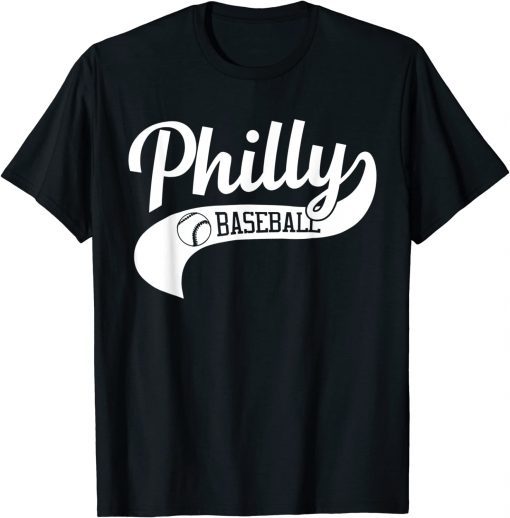 Retro Philadelphia Baseball Vintage Philly Swoosh T-Shirt