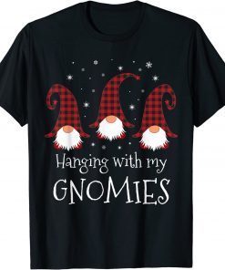 Hanging With My Gnomies Plaid Garden Christmas Gnome Official T-Shirt