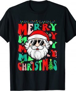 Merry Christmas Vibes Family Santa 2023 Groovy Squad Xmas T-Shirt